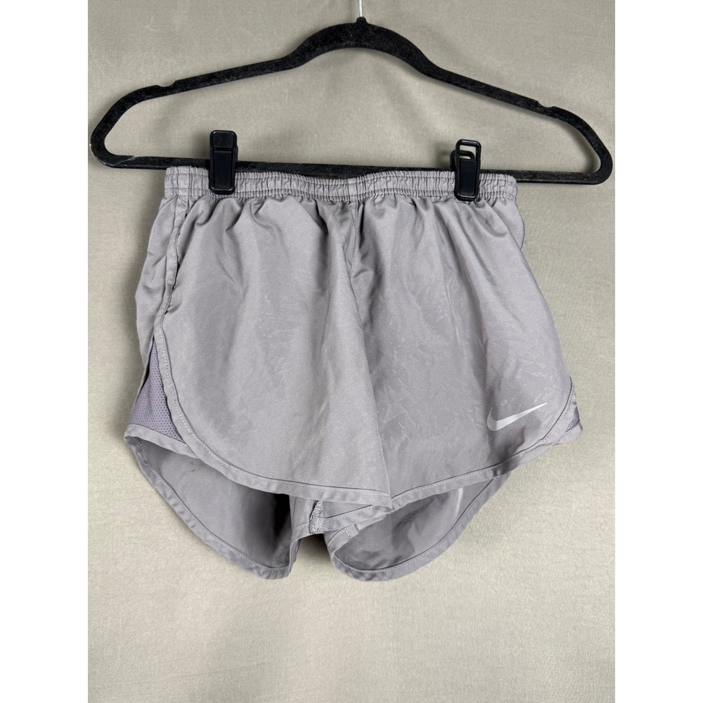 Nike Dri-FIT Running Shorts Women XS Gray Mesh Inset Zipper Pocket